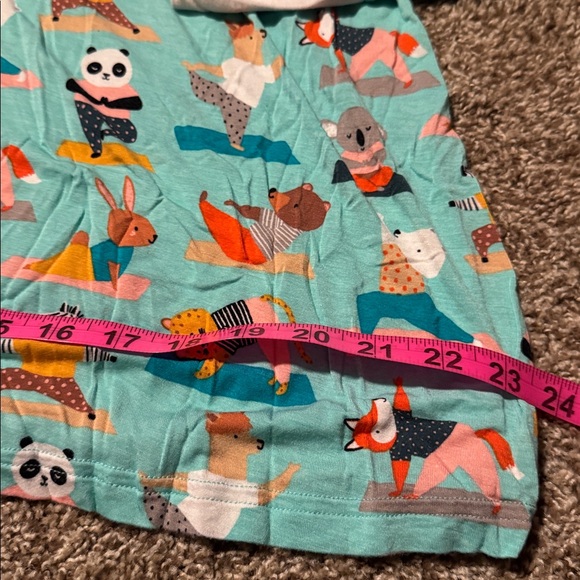 Little Sleepies yoga animals on aqua snap-Henley long sleeve top (XXL) - EUC! - Picture 4 of 10